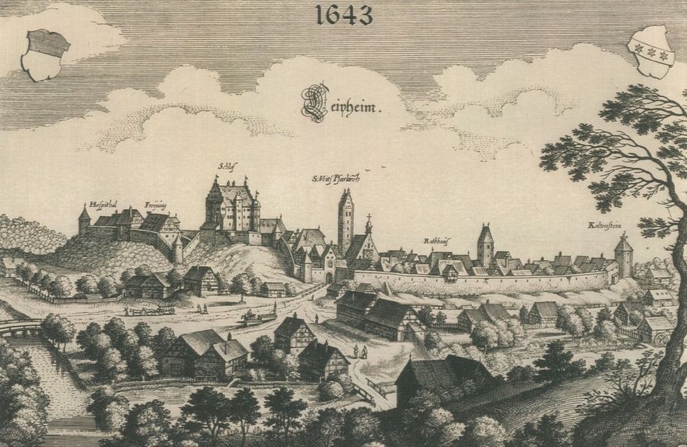 Die Stadt Leipheim auf einem Stich aus dem Jahr 1643